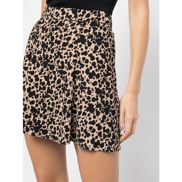 NWT Reformation Flounce High Waisted Mini Skirt Abstract Print 4 - Picture 1 of 7